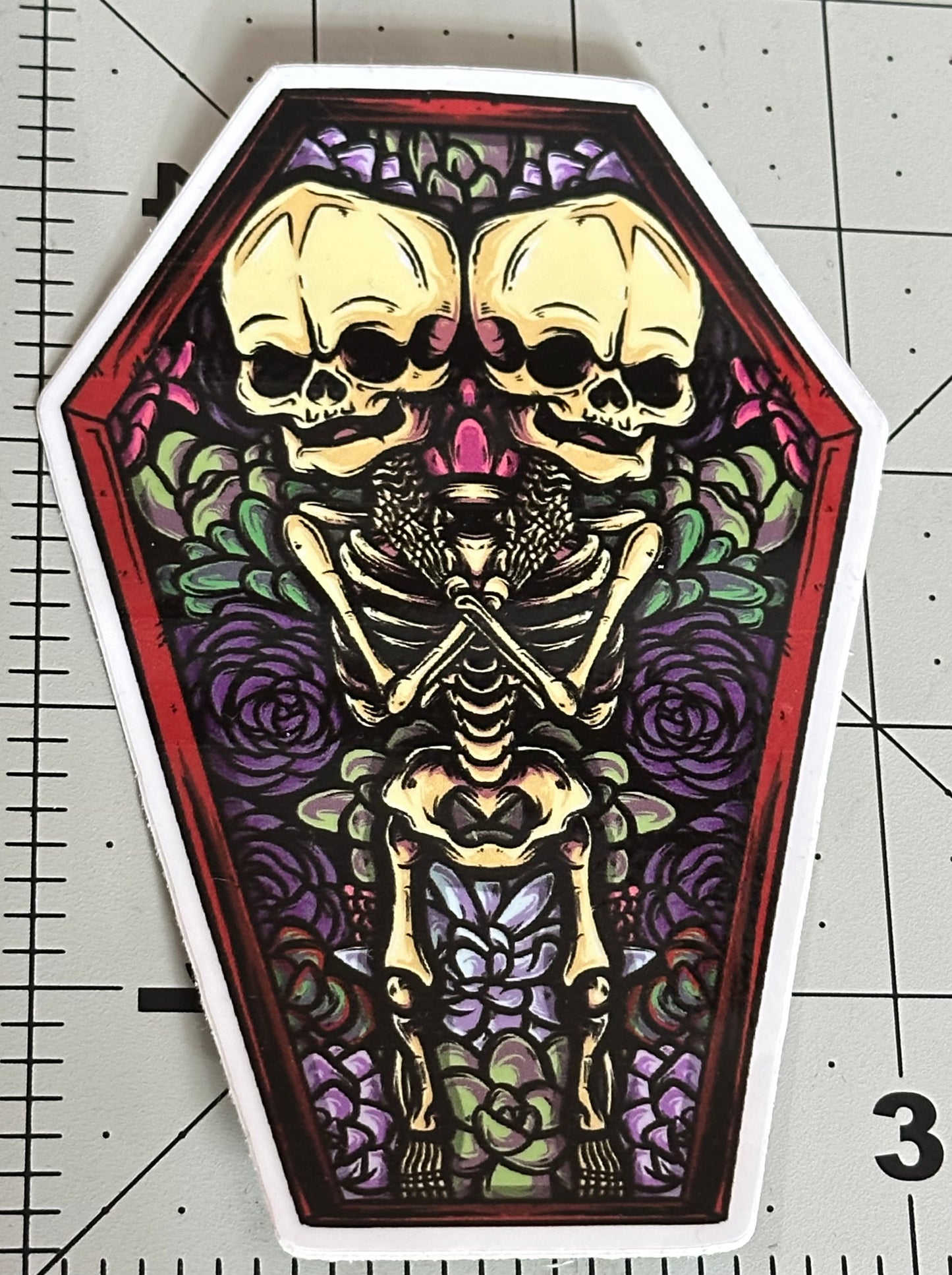 Twins in Succulent Coffin Sticker