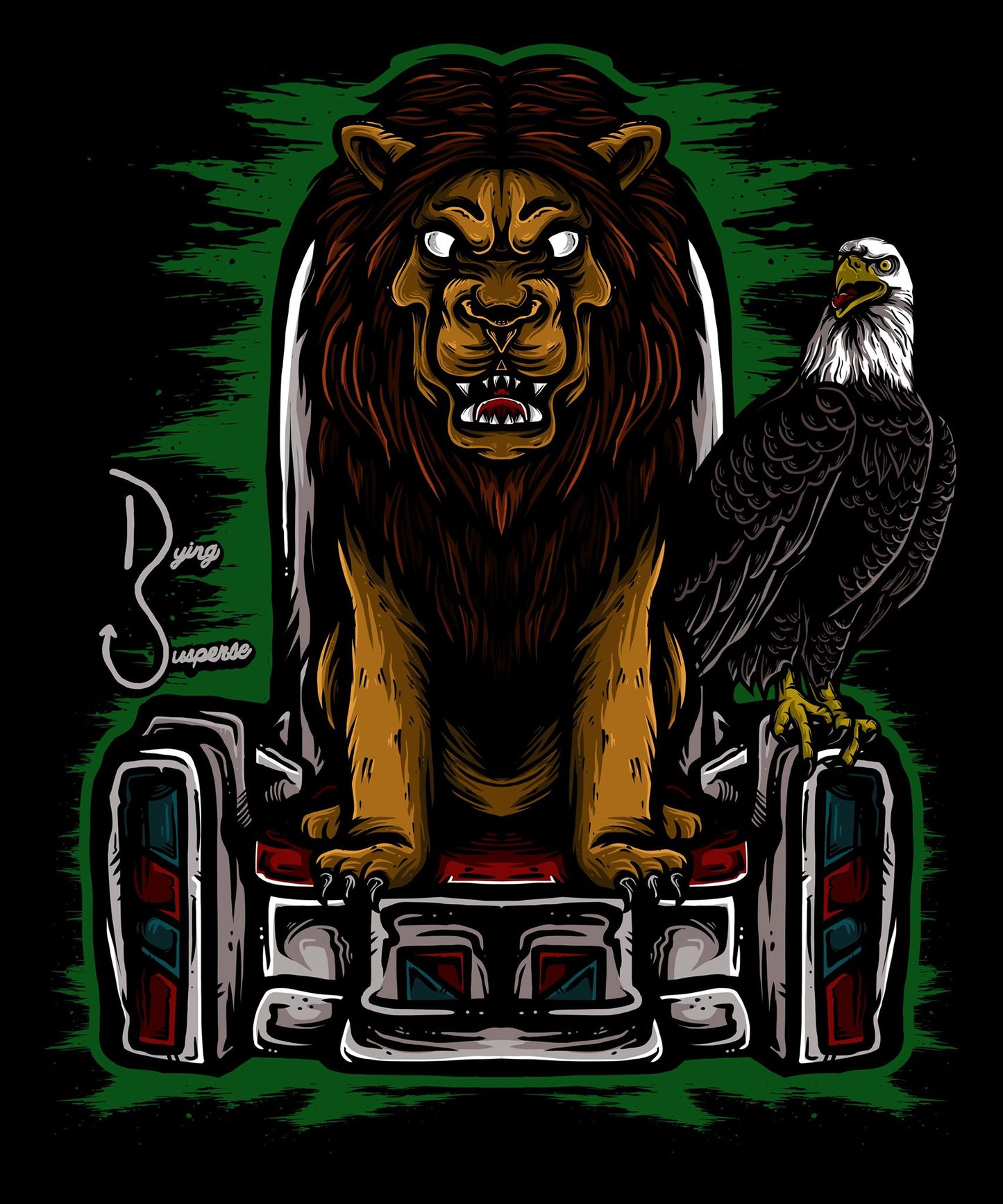 Lion and Eagle on Throne